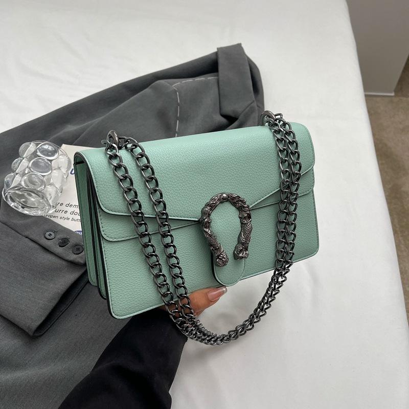New High-end Light Luxury Solid Color Chain Bag Single Shoulder Oblique Span Trendy Women's Bag
