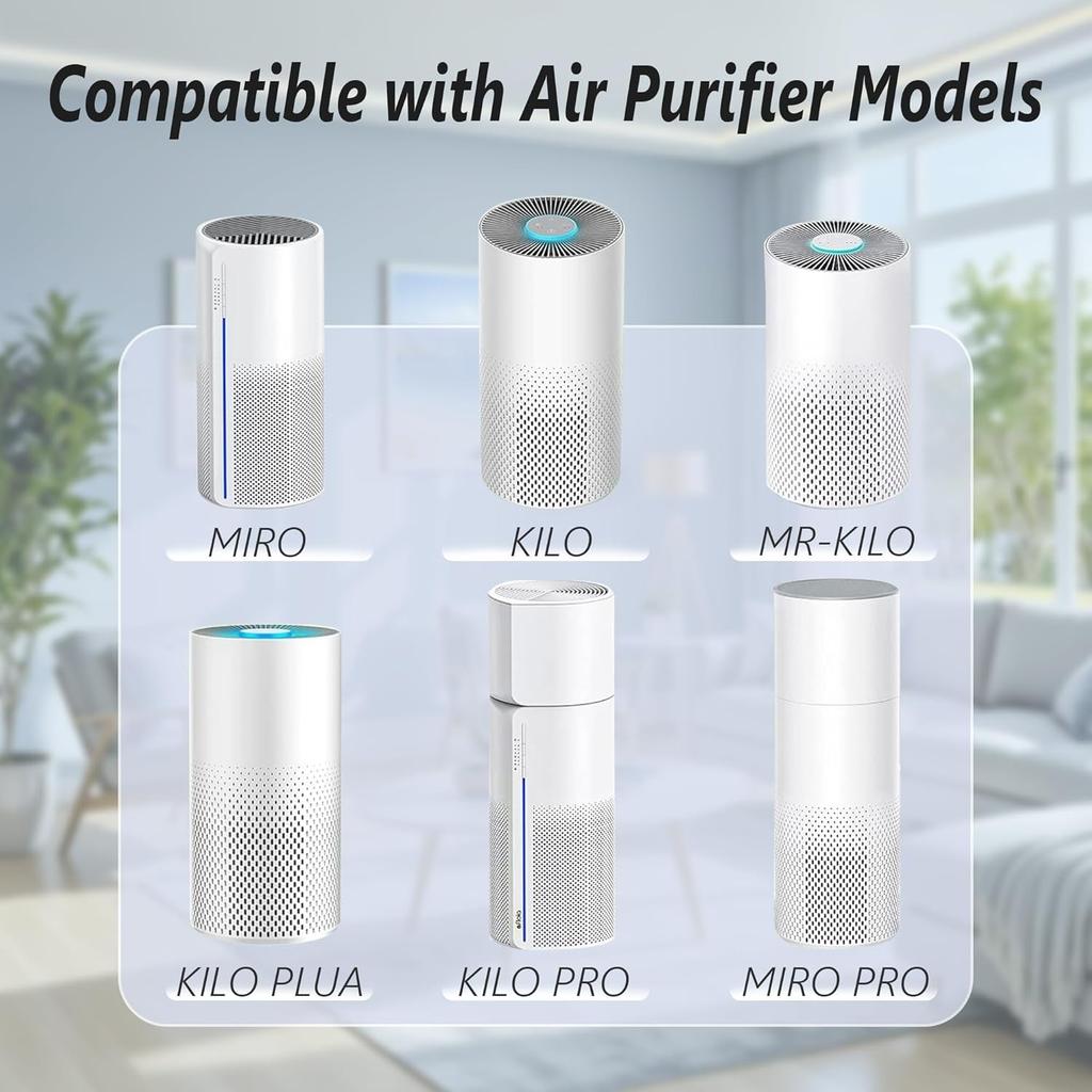 Kilo Filter Compatible with Afloia KILO, KILOPLUS, KILOPRO, MIRO, MIRO PRO Air Purifier and Cuckoo CAC-I0510FW Air Purifier, 3-IN-1 Filtration
