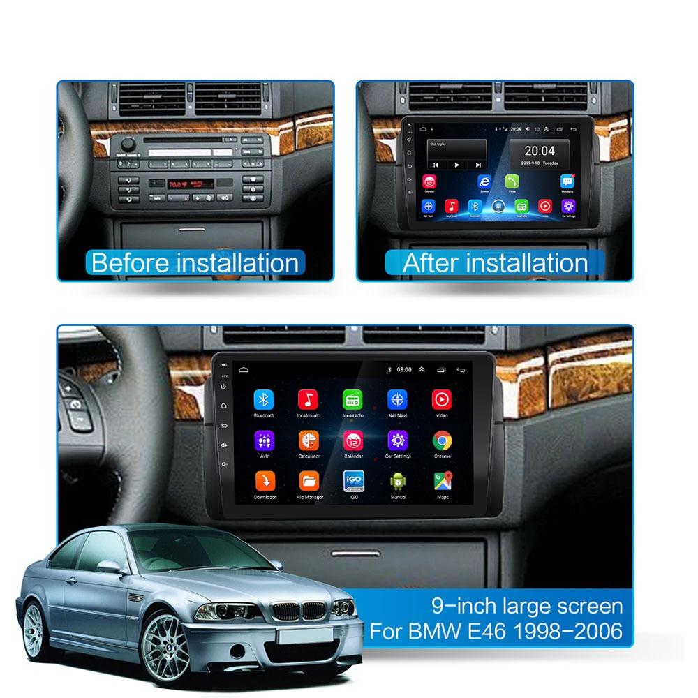 Autoradio Android per BMW E46 1998-2006 Lettore multimediale Unità principale Stereo Navigazione GPS BT WIFI 1+16GB