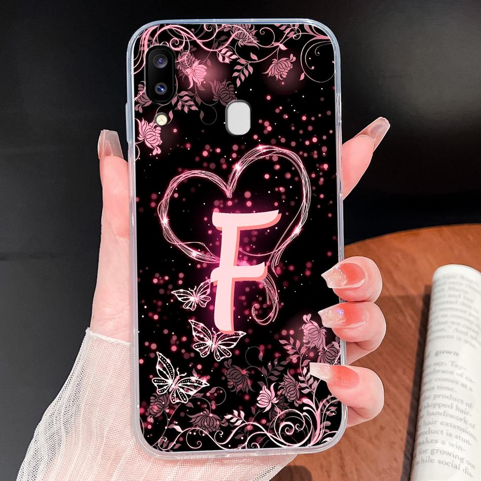 Für Samsung Galaxy A20 A20S A21 A30 A30S Handyhülle Schmetterling Buchstaben Weiches TPU Klare Silikonhülle Für Galaxy A 20 A 30 Gehäuse