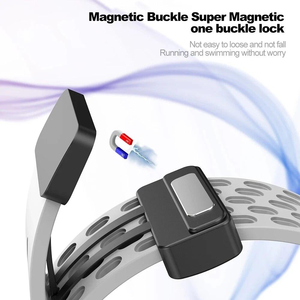 22mm 20mm Pustende silikonreim for Samsung Galaxy Watch 7 4 5 6 S3 Active Magnetisk bånd Huawei GT 3 4 Amazfit Bip armbånd