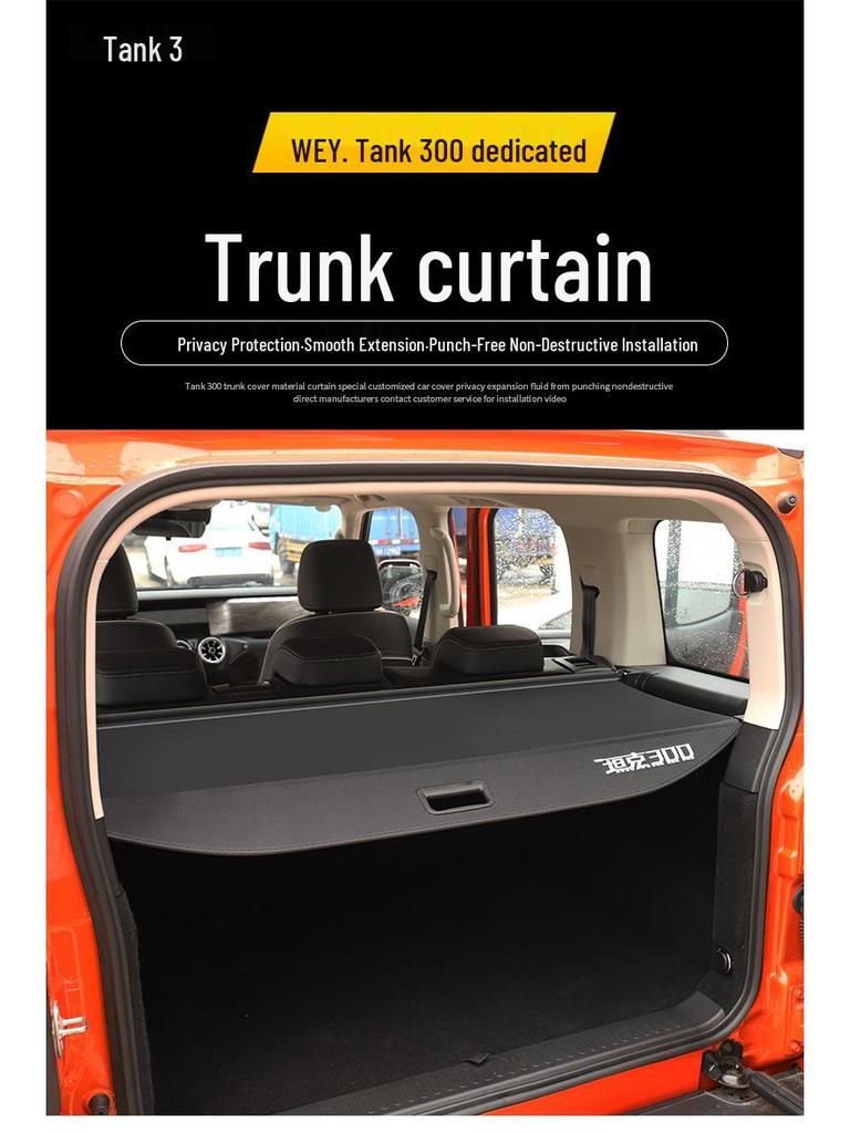 Tank 300 Rear Trunk Cover and Storage Partition Baffle for Interior Modification