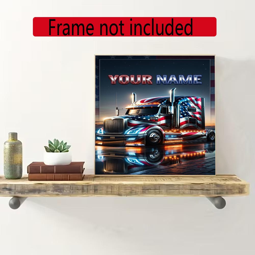 Kw Heavy Trucks Customize Your Name Diamond Painting Round Diamond Diy Frameless Holiday Artwork Suitable For Home Office Wall Decoration