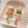 Jouet à mâcher pour oiseaux Bec de perroquet Fournitures à mordre avec clochettes Accessoires de cage à oiseaux Jouets de cage pour calopsittes Conures Pinsons d'amour