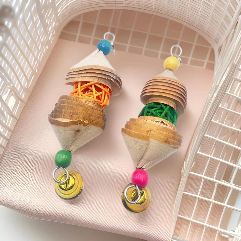 Jouet à mâcher pour oiseaux Bec de perroquet Fournitures à mordre avec clochettes Accessoires de cage à oiseaux Jouets de cage pour calopsittes Conures Pinsons d'amour