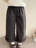 Herbst 2025 Karierte Spitzenhose mit geradem Bein für Mädchen – Stilvolle und vielseitige Freizeitkleidung