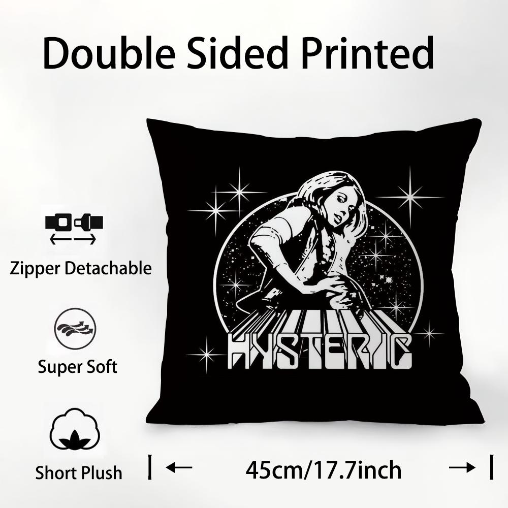 H-Hysterics G-Glamour Pillow Case Plush Fabric Soft Double Sided Print Sofa Cushion Cover Throw Pillow Covers