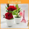 Realistic Silk Rose Plant With Textured Finish For Home Decor And Wedding Centerpieces