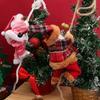 4/1x Hanging Santa Claus Christmas Decoration Classic Style Plastic Wall Mount Climbing Rope Santa Figurine Xmas Party Pendant