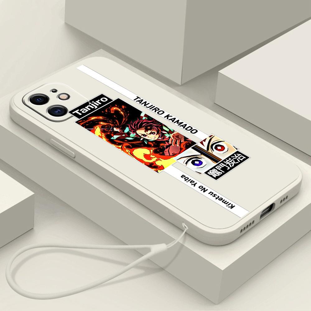 Samsung Galaxy A14 A24 A54 A34 pro iPhone 11 12 13 14 15 Pro Max Xiaomi Redmi 13C Huawei Měkký kryt na telefon s rovnými hranami NY2 Anime Demon Slayer