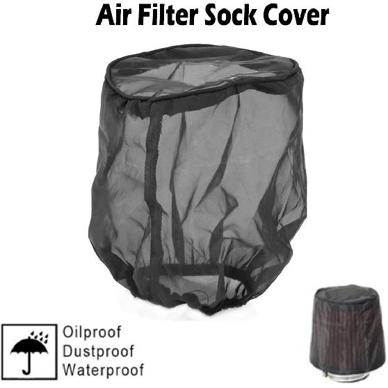 Air Filter Cleaner Kits, Motorcycle Waterproof Air Filter Rain Sock Dustproof Protective Cover Fits for Harley (Size S), Black#S
