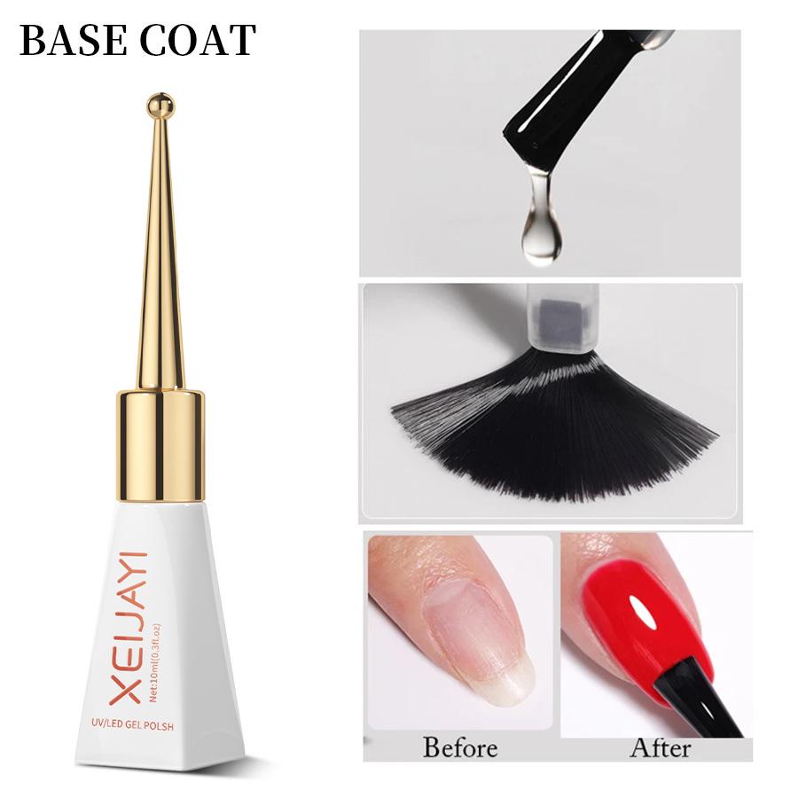 Fairy Armor UV Gel Nail Polish Base Set: No-Wipe, Super Glossy, Strengthening Manicure Sealer