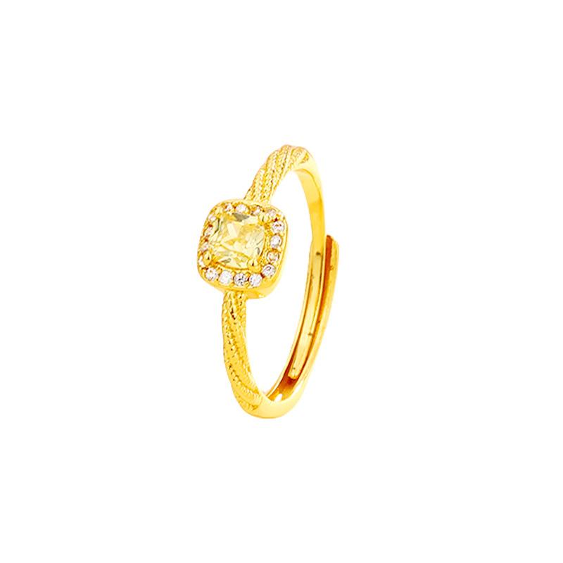 Artselect Ring Twist With Red Square Candy Stone White Plated Gold
