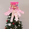Folding Christmas Tree Top With Big Bowknot Embellishments for Indoor and Outdoor Winter Holiday Party Centerpieces