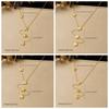 DIEYURO 316L Stainless Steel Golden Irregular Retro Personalized Flower Y-shaped Tassel Necklace Lady Fashion Neck Chain Jewelry
