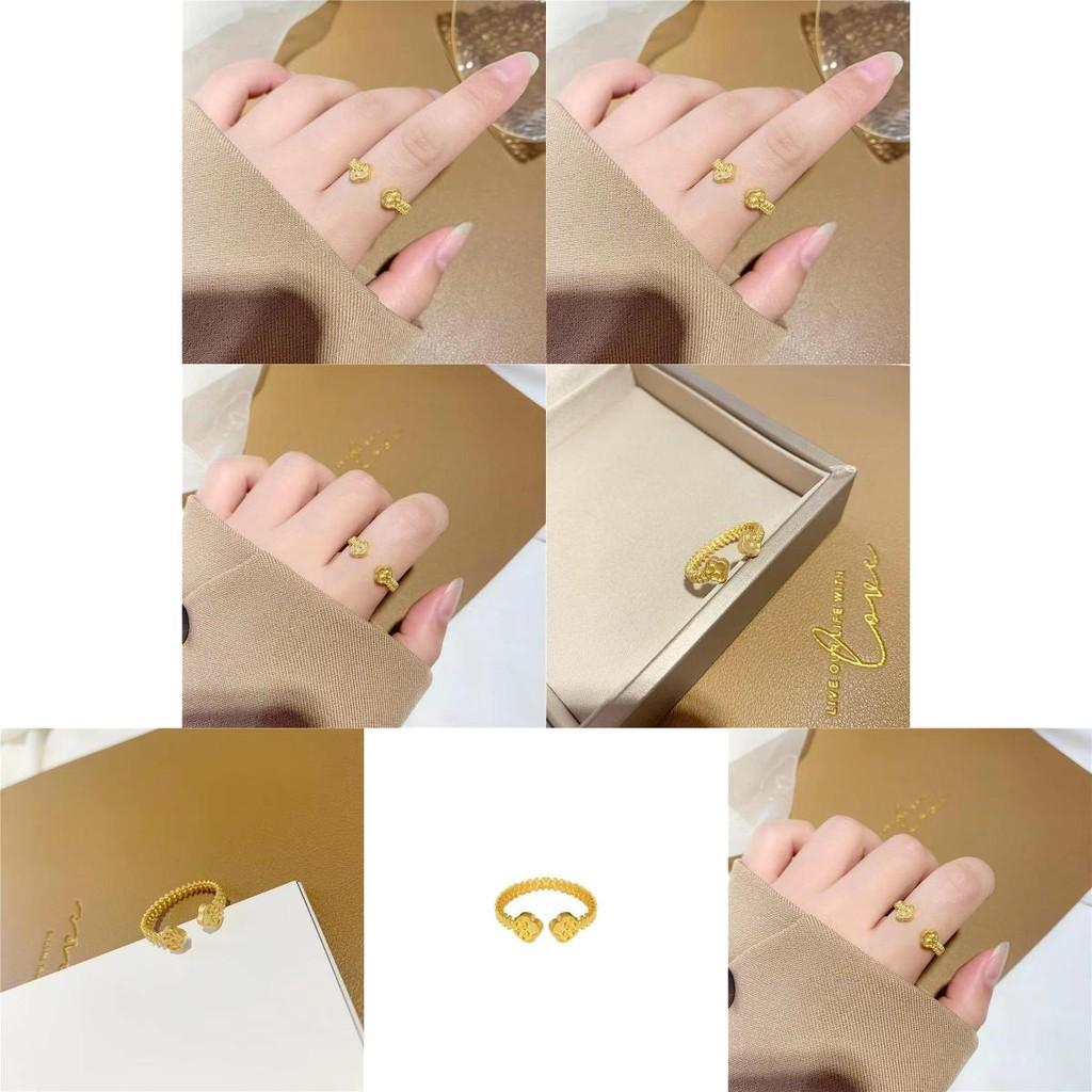 Ethereal Cloud Wish Adjustable Open Ring Brass Gold Plated Fashion Jewelry For Women