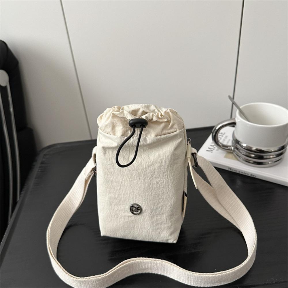 Multifunctional Drawstring Small Square Bag Zipper Water Bottle Bag Single Shoulder Bag  Girls