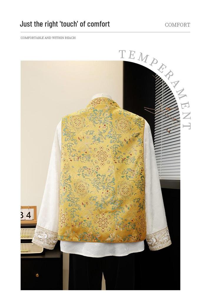 New Chinese Style Frog Button Vest Cape for Young & Middle-Aged Women
