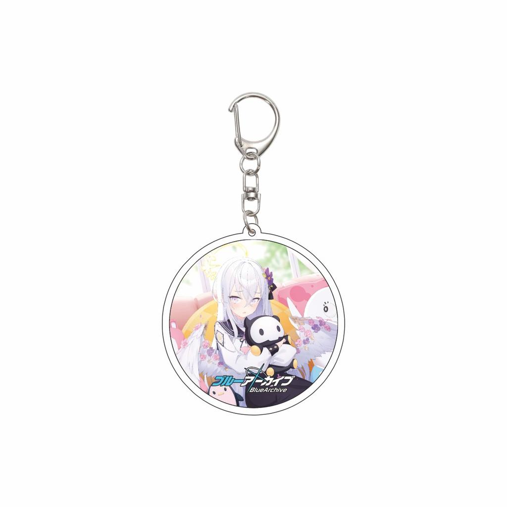 55MM Anime Blue Archive Keychain Asagi Mutsuki/Kurodate Haruna/Himuro Sena Key Chain Acrylic Model Plate Christmas Gifts
