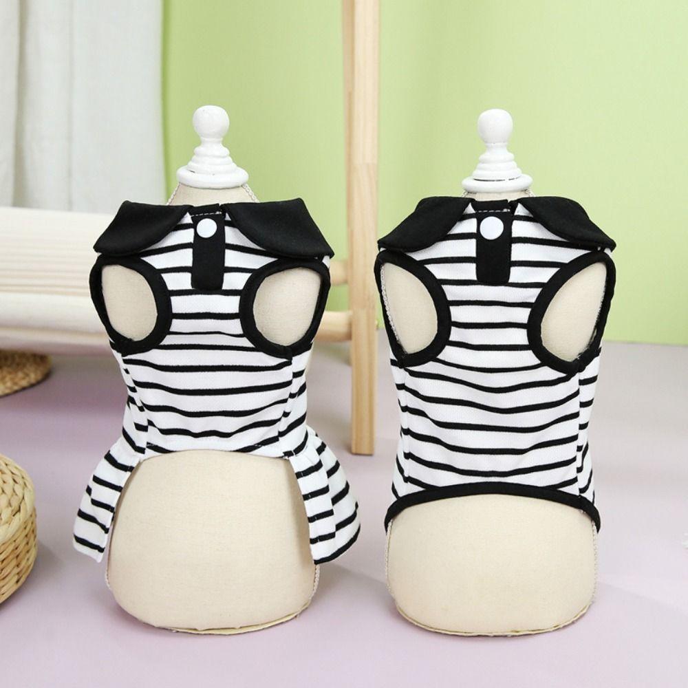 Breathable Dog Striped T-shirts Cute Pet Skirt Pet Chest Strap Dog Vest Harness  for Puppy Kittens