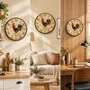 Decorative Wall Clock with Cockerel Illustration Accurate Time for Kitchen