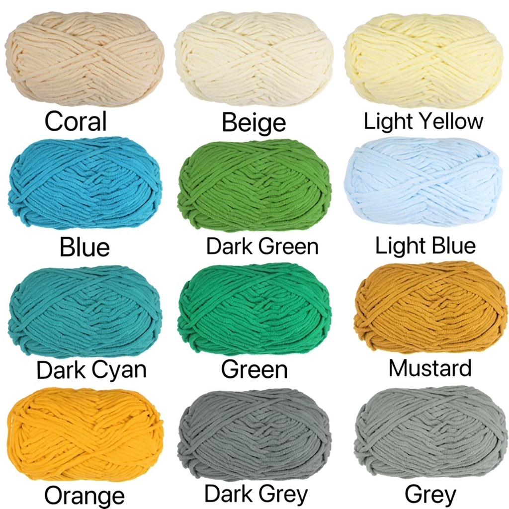 uxcell Velvet Yarn, Blanket Yarn, for Crocheting Bags, Scarves, Hats, 6-Piece Ultra-Soft Polyester Soft Knit, 100g, Cream