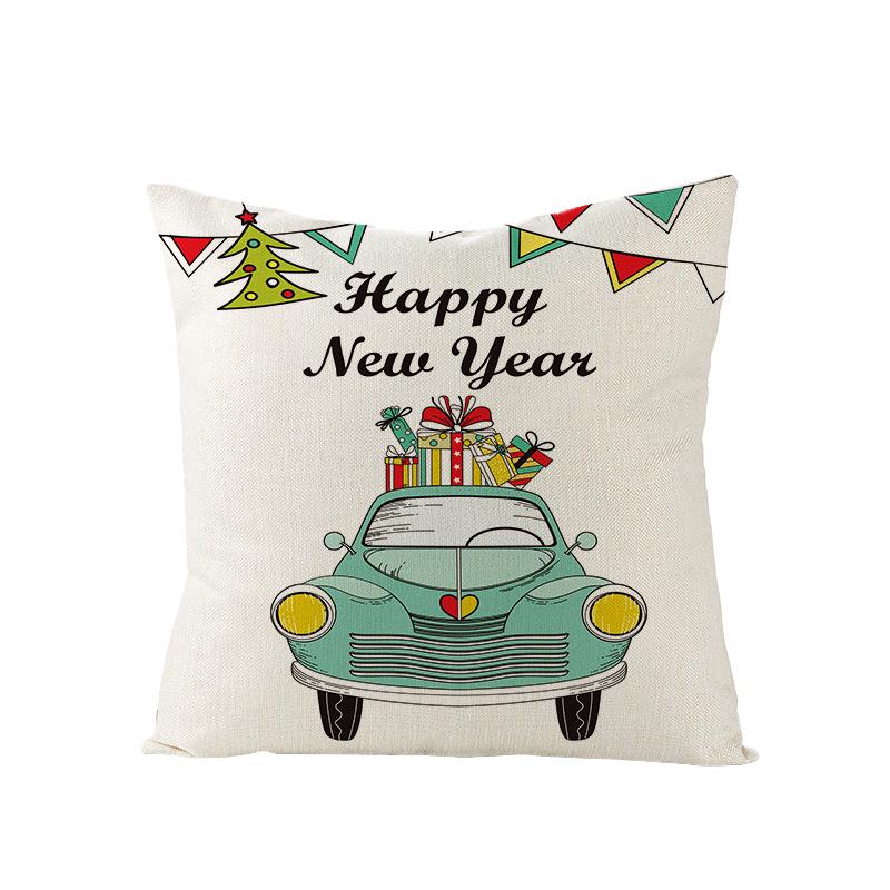Cartoon Bedruckter Polyester Kissenbezug Zuhause Weihnachts-Serie Sofa Kissenbezug Neuer Kissenbezug