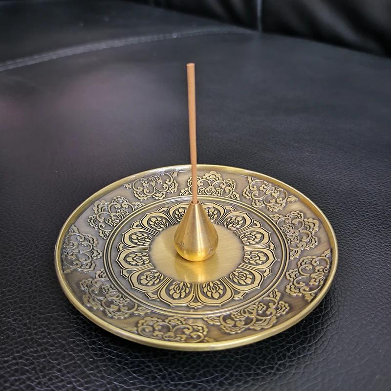 YXY 2 In 1 Metal Incense Burner Dragon and Phoenix Incense Sticks Holder Selectable Copper Gourd Coil Incense Base 10cm Ashtray