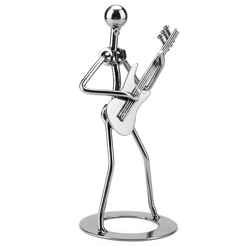 Musician Player Collectible Figurine Ornaments Gift Iron Guitar Player Figurine Decoration