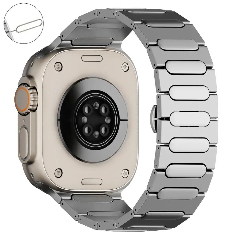 

Для Apple Watch 10 46мм/Ultra 2/Ultra 49мм/9 8 7 45мм/SE (2023) SE (2022) SE 6 5 4 44мм/3 2 1 42мм Титановий сплав Ремінець для зап ястя Silver