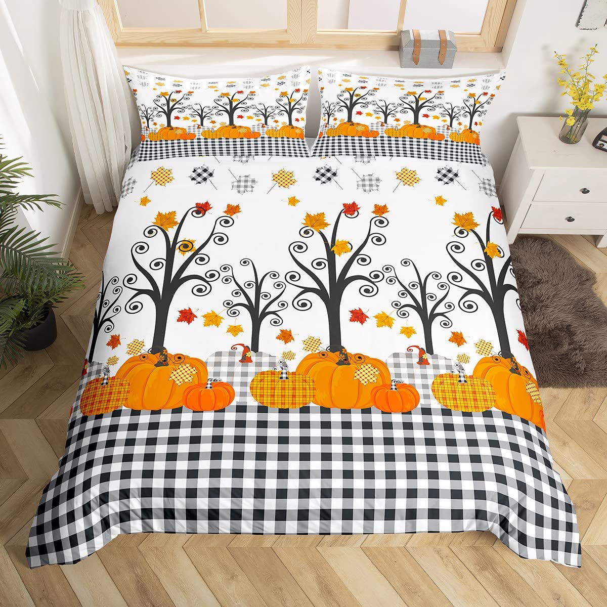 

Pumpkin Soft Duvet Cover Quen Sized Dimensions Fruit Fal Harvest Natural Beding Set Children Kids Young Girls Adult People Rom Decor 3 Piece Set 100*200cm Single