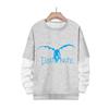 Stampa Anime Death Note Nero/Grigio S-3XL Casual Manica Lunga