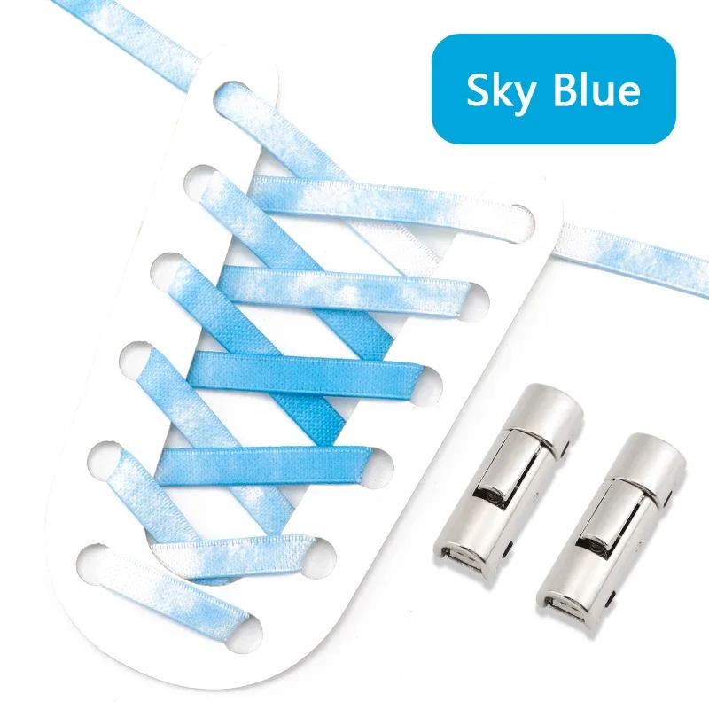 No Tie Shoelaces For Sneakers Elastic Shoe Laces Rainbow Precision Organization Metal Buckle Lock Lazy Shoelace Flat 17 Colors