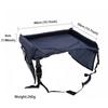 Car Seat Travel Tray Foldable Waterproof Lap Desk Portable Multifunctional Table Board Snacks Toys Cup Storage Pockets