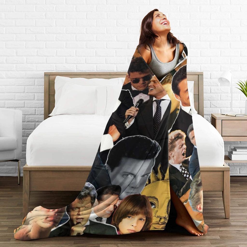 L-Luis Miguel Mexican Singer Print Blanket Quality Warm Soft Throw Blanket Winter Travel Couch Chair Novelty Bedspread