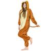 Warme Herren-Schlafanzüge Löwe Kigurumi Erwachsenen Overall Jumpsuit m Onesie Löwen Kostüm - S