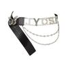 Personalised Y2K Letter  Belt Chain  Butterfly Decoration Belt All-Match Pu Leather Belts Chain