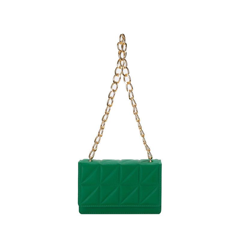 Stylish Women's Pu Quilted Chain Shoulder Bag In Chic Candy Colors Compact Urban Design