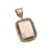 Natural Fossil Coral 925 Solid Sterling Silver TwoTone Gift Pendant 1.50" w7a60