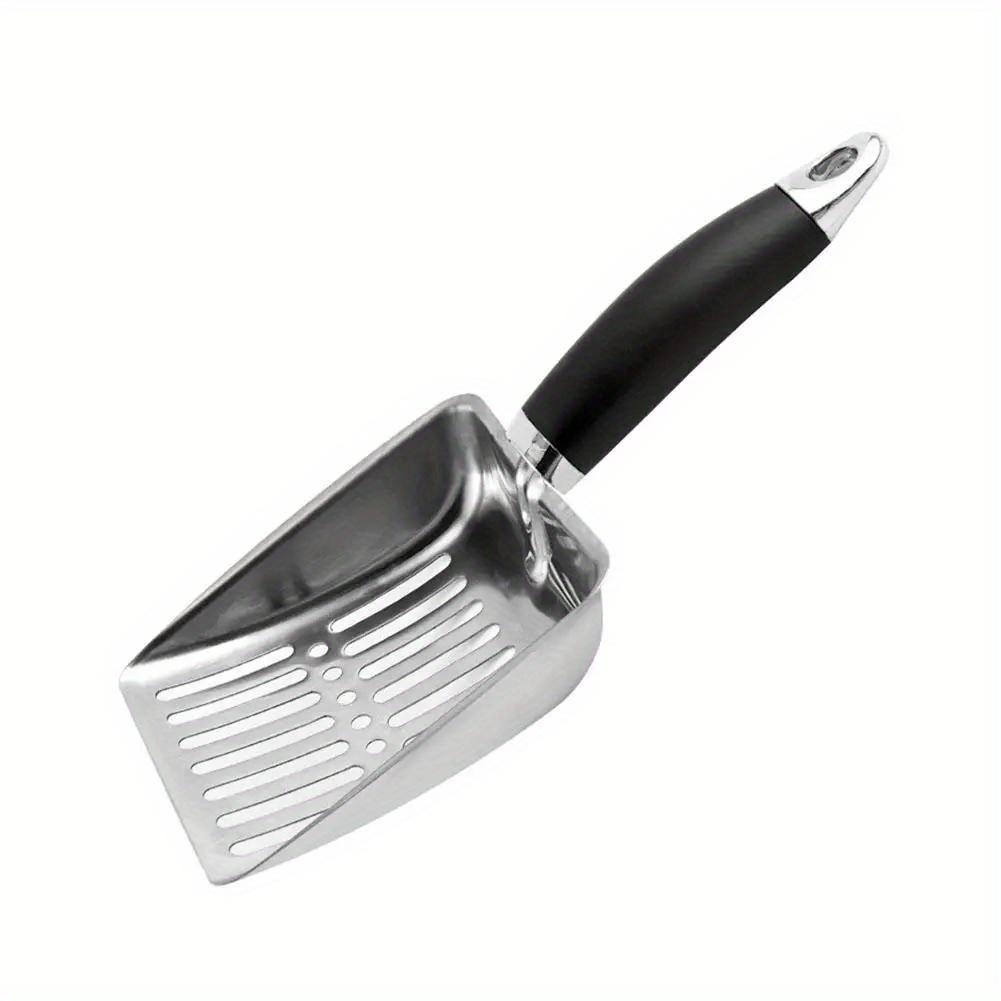 Stainless Steel Cat Litter Scoop with Long Handle - Efficient Sand Leakage Design, Ideal for Cat Litter Cleaning, Pet Waste Removal Tool