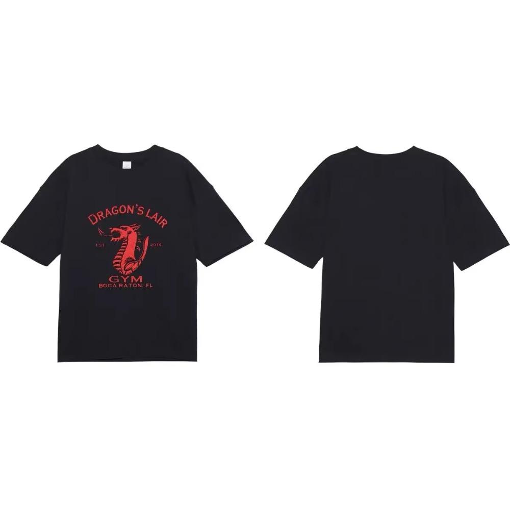 

G Lewis DRAGONS LAIR Dragon Lair Short Sleeve Men s Ins American Sports Casual Loose Shoulder Short Sleeve T-Shirt M