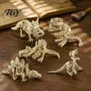 Fish Tank Landscaping Accessories 5Pcs 3D Printed Dinosaur Skeleton Ornament, Movable Joints Prehistoric Figures, Unique Home Decor Gifts Realistic