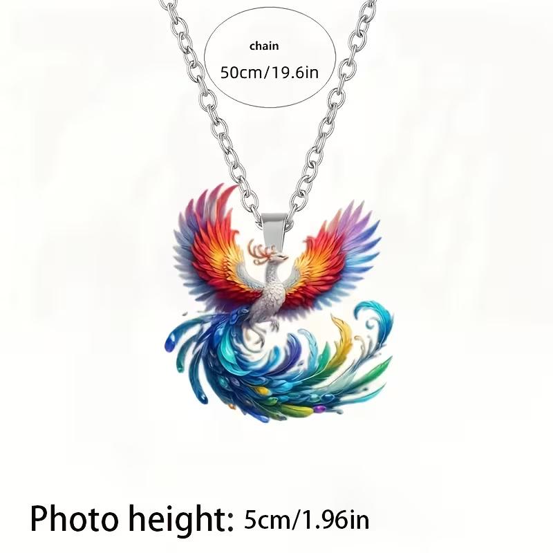 Cross-border new colorful phoenix earrings, flat acrylic high-end elegant bohemian angel wing necklace
