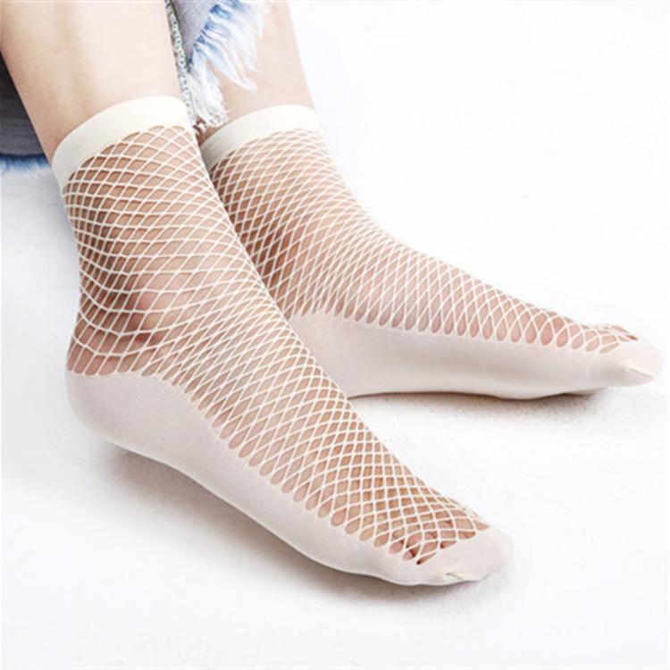 Women's Invisible Fishnet Socks: Summer Mesh Style with Thickened Soles, Non-Slip Design