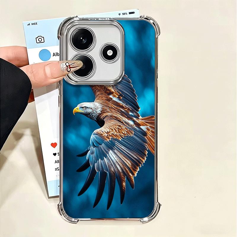 Bald Eagle Cool Plating Phone Case For Xiaomi Poco X5 X6 X7 X8 Pro Max F8 Ultra F7 M8 M7 M5S Redmi 15C 15 14C 13C 13 X3 12C F6