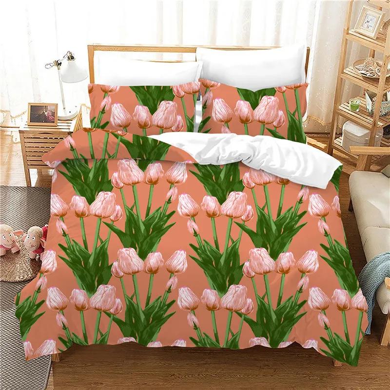 Green Duvet Cover Set Rainforest Dekbedovertrek 240x220 BedSets High Quality Super Soft Comfortable Cotton Bedding Set King Size