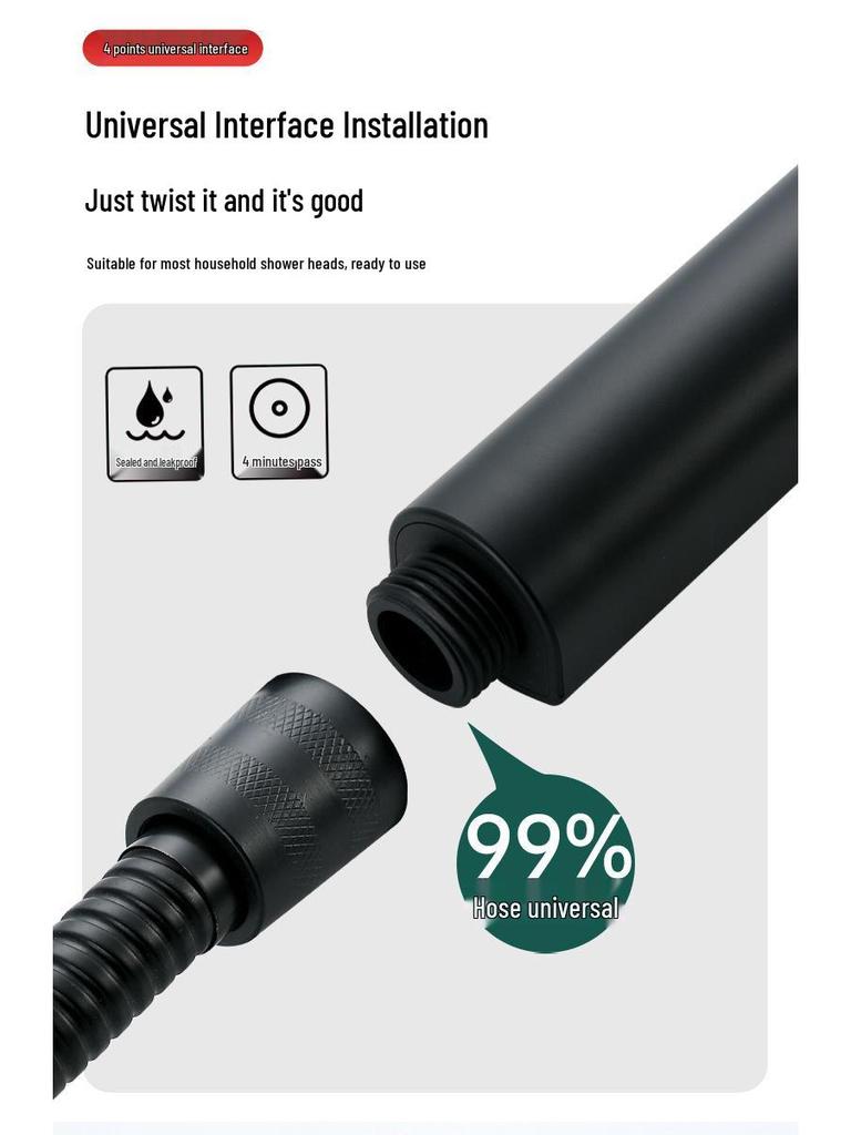 High-Pressure Rainfall Handheld Shower Head Set for Home Bathing