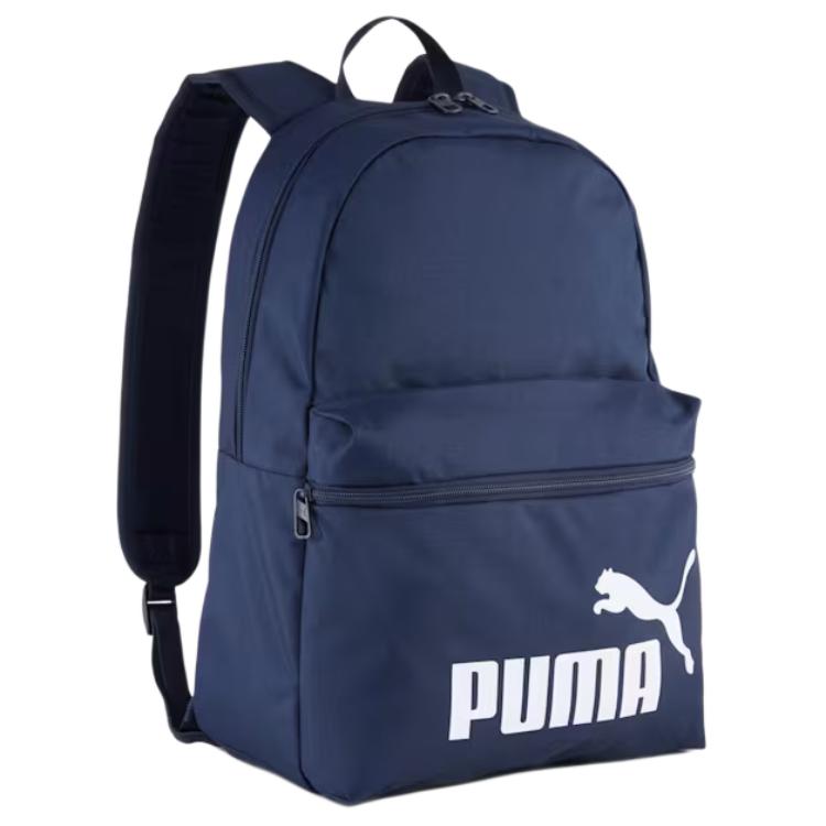 Puma Phase 22L Logo Print Color Block Design Polyester Backpack Unisex Backpack Dark-Blue 091164-02 Dark Blue