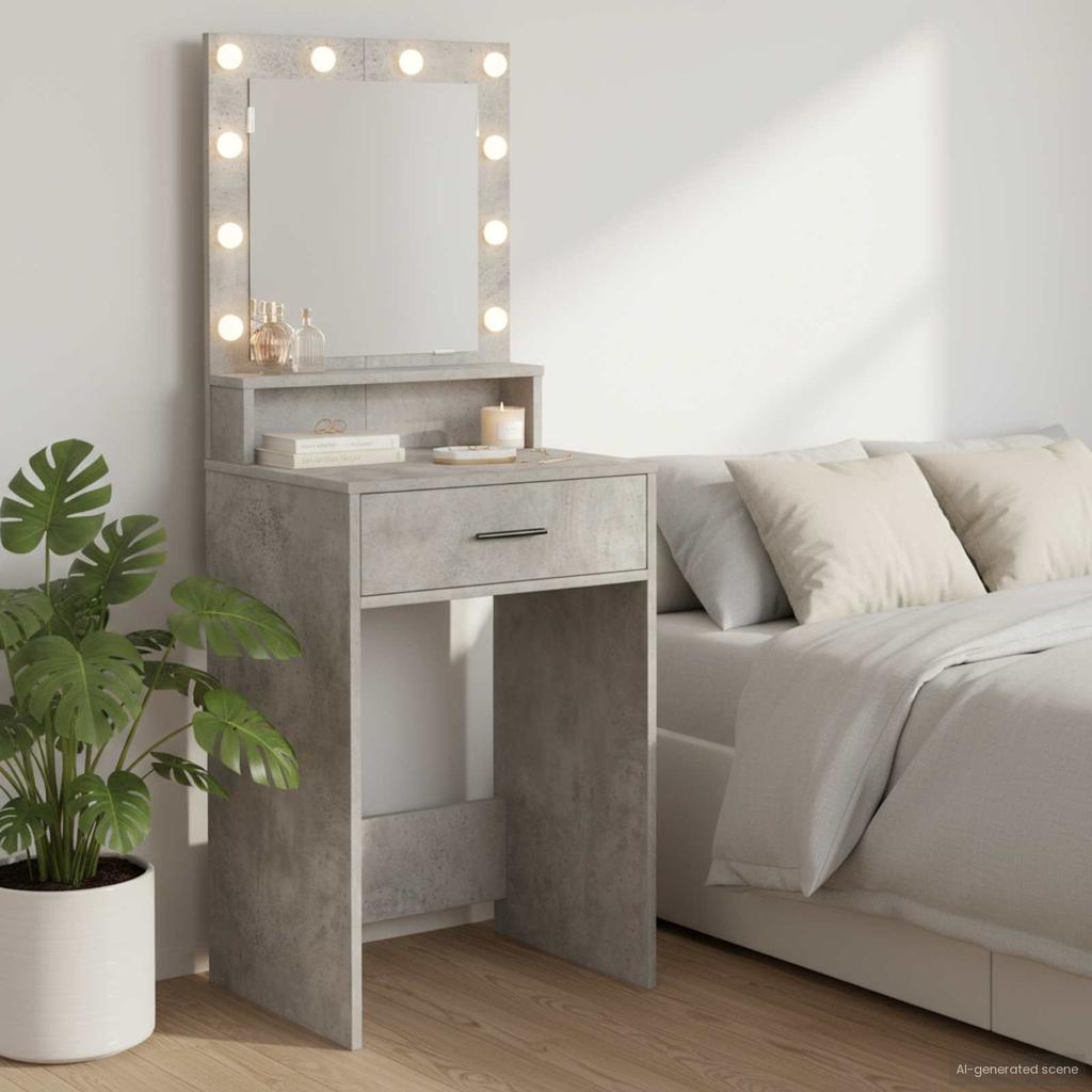 Makeup Table Concrete Grey 50 x 41 x 135 cm Particleboard