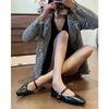 French Temperament Retro Mary Jane White Square Head Flat-soled Single Shoes Women's Shallow Mouth Gentle Wind Evening Shoes Spring and Autumn.